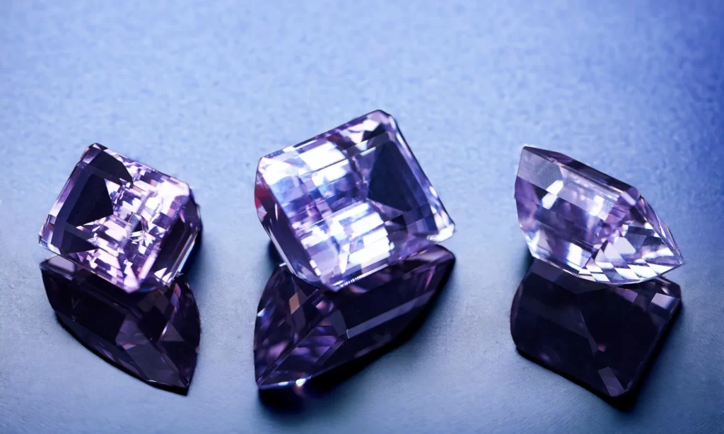 A group of Tanzanite stones.